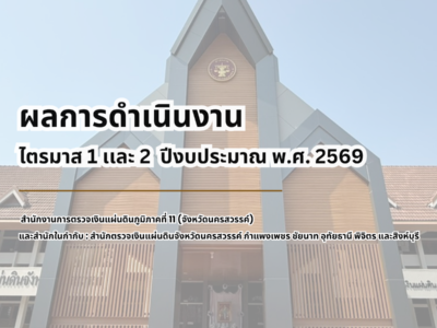 ผลการดำเนินงาน ไตรมาส 1 เเละ 2ปีงบประมาณ พ.ศ. 2569