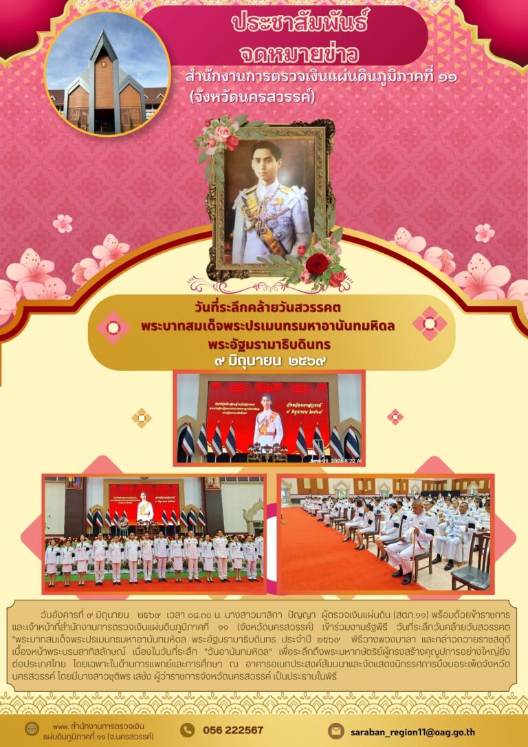 วันที่ระลึกวันคล้ายวันสวรรคต “พระบาทสมเด็จพระปรเมนทรมหาอานันทมหิดล พระอัฐมรามาธิบดินทร ประจำปี ๒๕๖๙